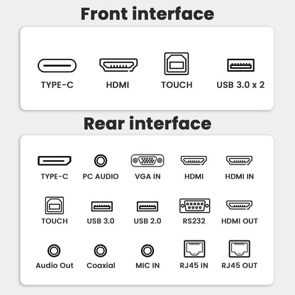 55'' 4K Smart Board, Android 14 OS 8+128 GB Interactive Whiteboard, Electronic Digital Whiteboard with Open App Ecosystem, Touchscreen Smart Board for Home, Office and Classroom, Gray