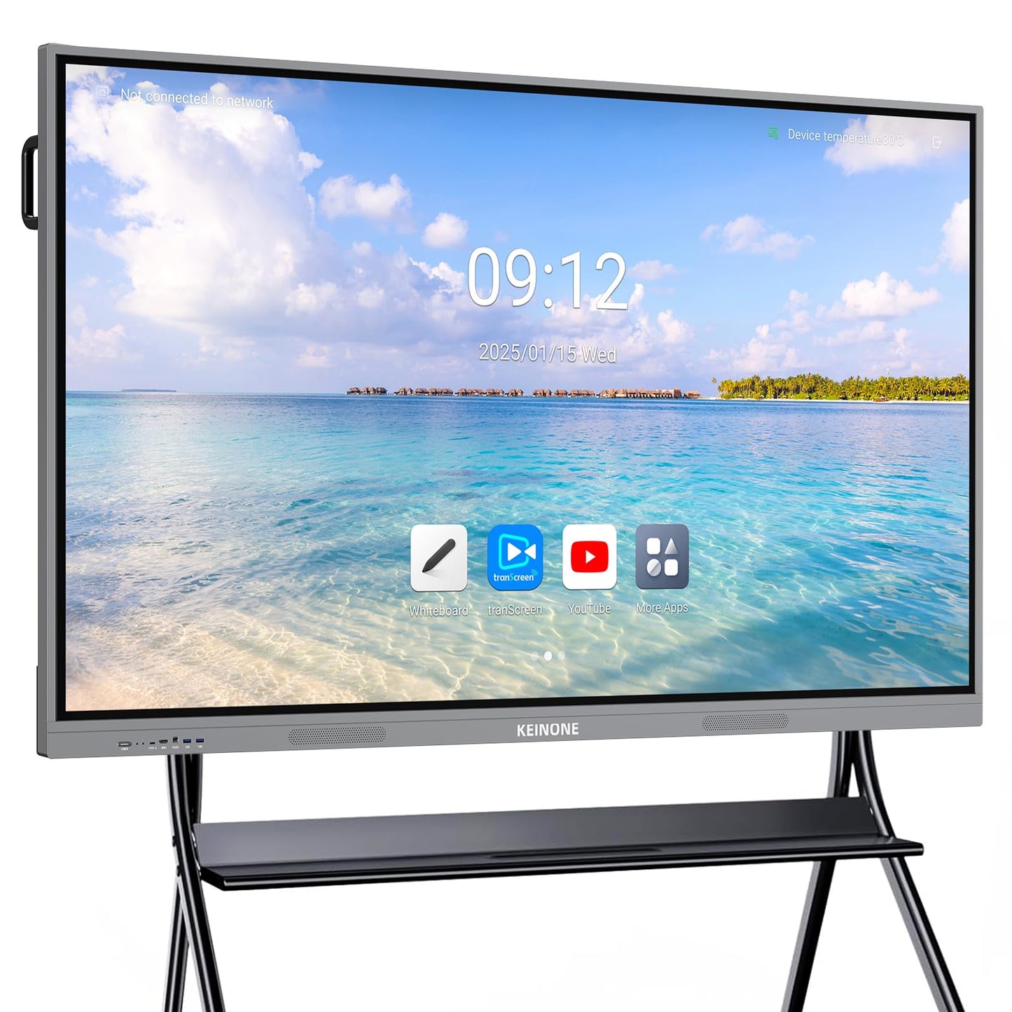 55'' 4K Smart Board, Android 14 OS 8+128 GB Interactive Whiteboard, Electronic Digital Whiteboard with Open App Ecosystem, Touchscreen Smart Board for Home, Office and Classroom, Gray