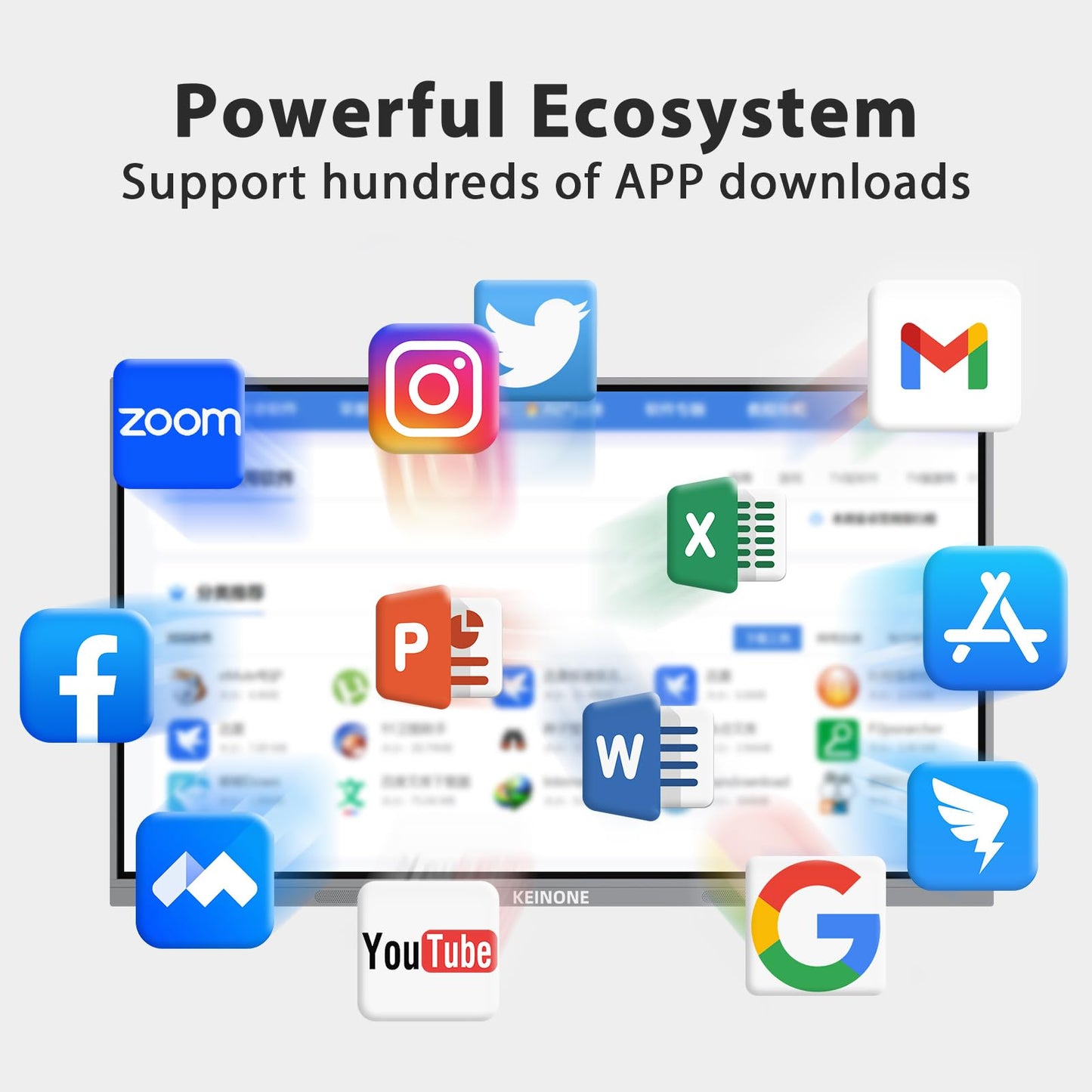 55'' 4K Smart Board, Android 14 OS 8+128 GB Interactive Whiteboard, Electronic Digital Whiteboard with Open App Ecosystem, Touchscreen Smart Board for Home, Office and Classroom, Gray