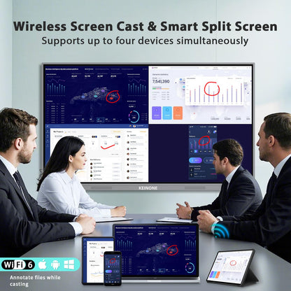 55'' 4K Smart Board, Android 14 OS 8+128 GB Interactive Whiteboard, Electronic Digital Whiteboard with Open App Ecosystem, Touchscreen Smart Board for Home, Office and Classroom, Gray