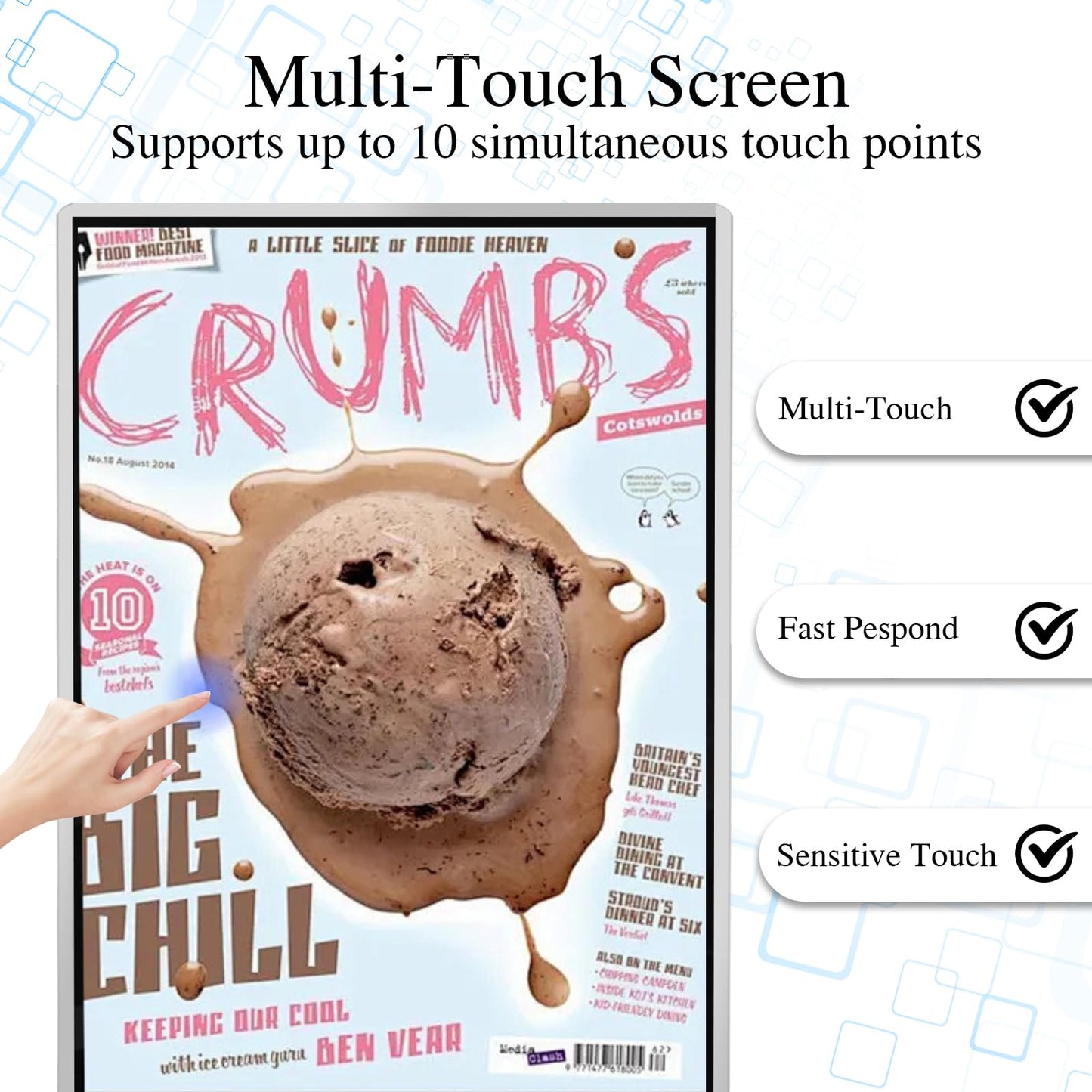 43" 4K LCD Digital Signage Display, Indoor Floor Standing Advertising Kiosk, Commercial Digital Signage Kiosk with Auto AD Box, HDMI WiFi Bluetooth Input, Android 12.0 Black