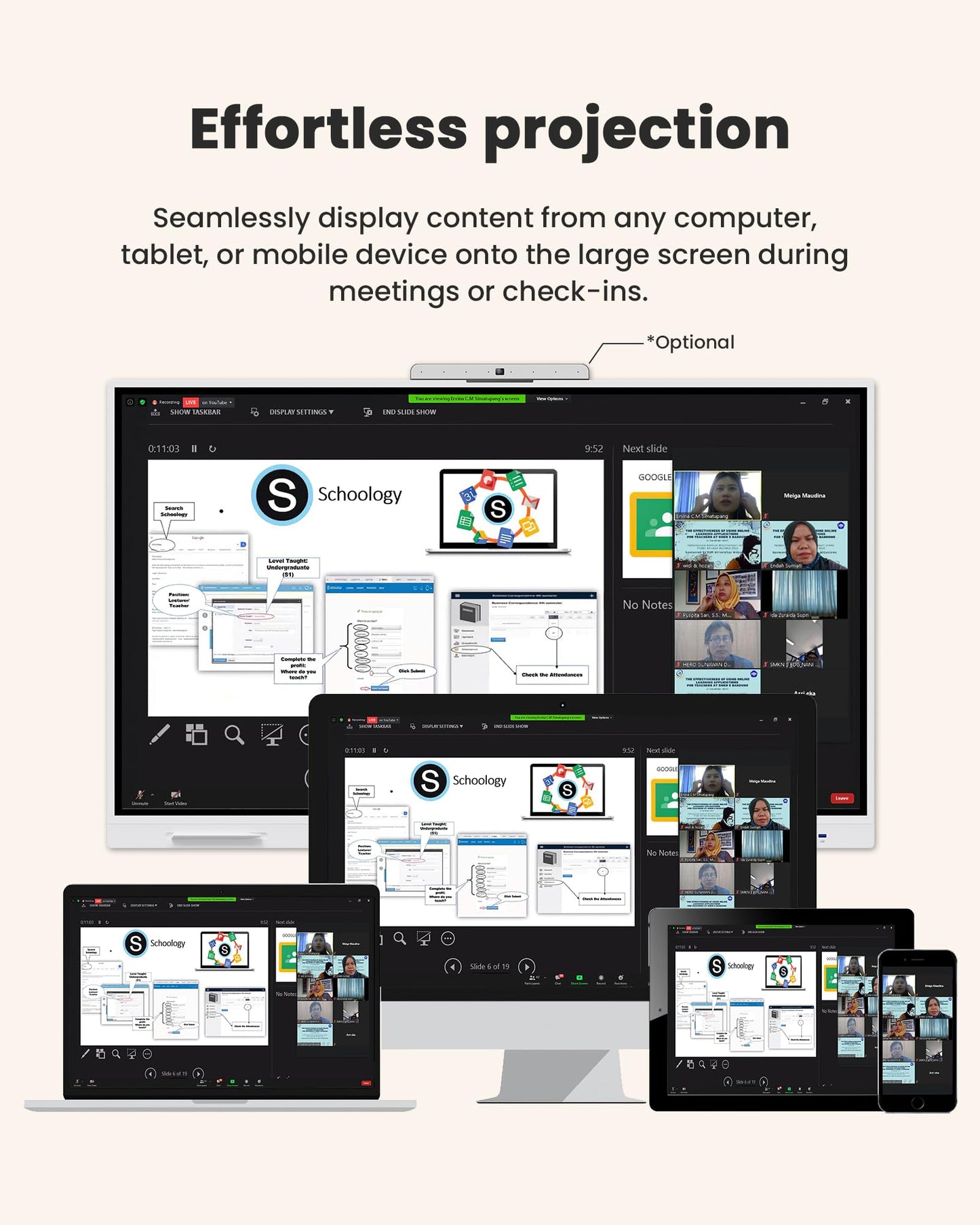 Interactive Smart Board for Classroom, 55” 8+128 GB Electronic Digital Whiteboard Built-in Android OS & Open App Ecosystem - 4K Touchscreen Smartboard for Home Office School Studio Display