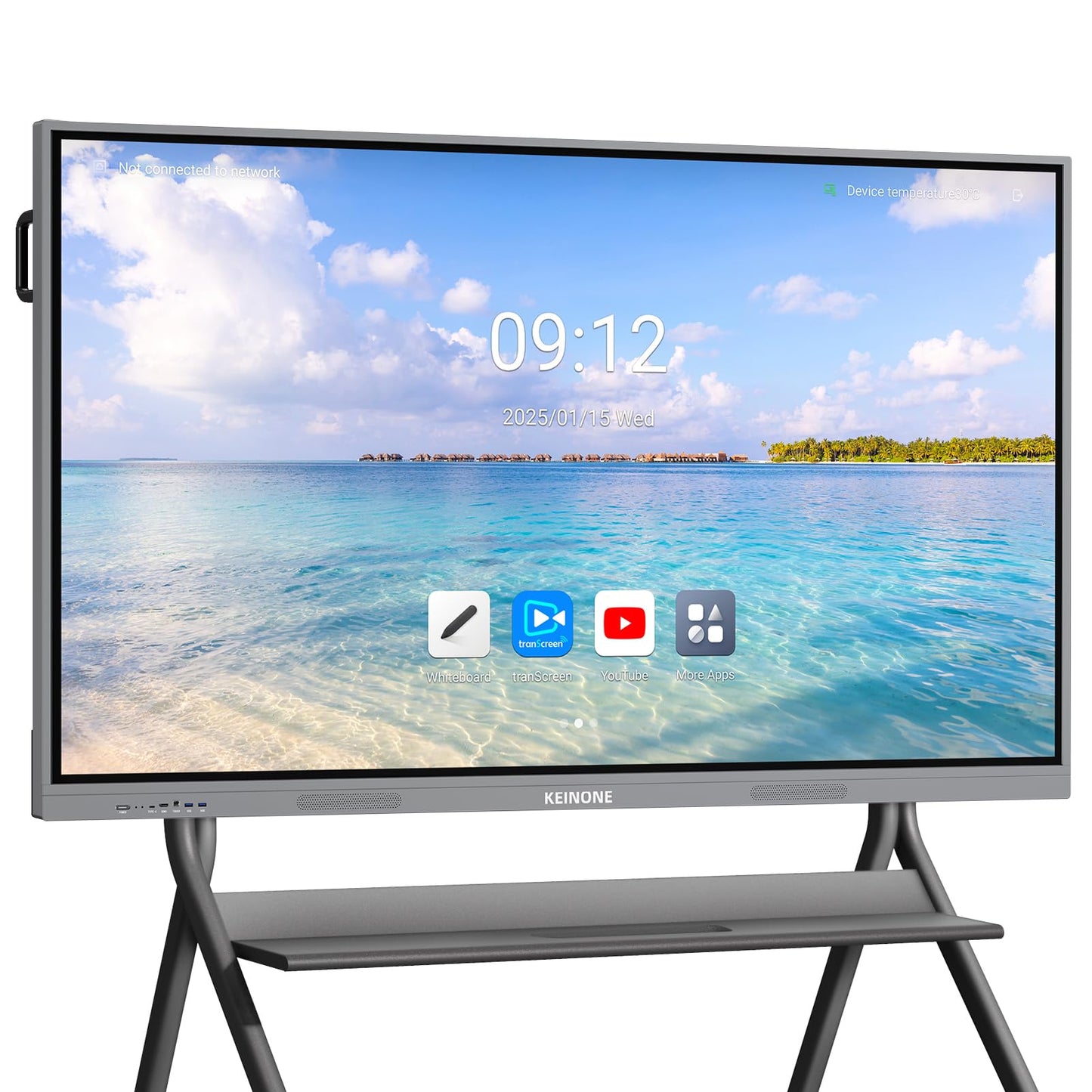 55'' 4K Smart Board, Android 14 OS 8+128 GB Interactive Whiteboard, Electronic Digital Whiteboard with Open App Ecosystem, Touchscreen Smart Board for Home, Office and Classroom, Gray