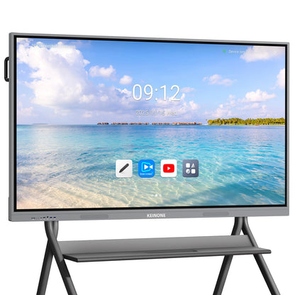55'' 4K Smart Board, Android 14 OS 8+128 GB Interactive Whiteboard, Electronic Digital Whiteboard with Open App Ecosystem, Touchscreen Smart Board for Home, Office and Classroom, Gray