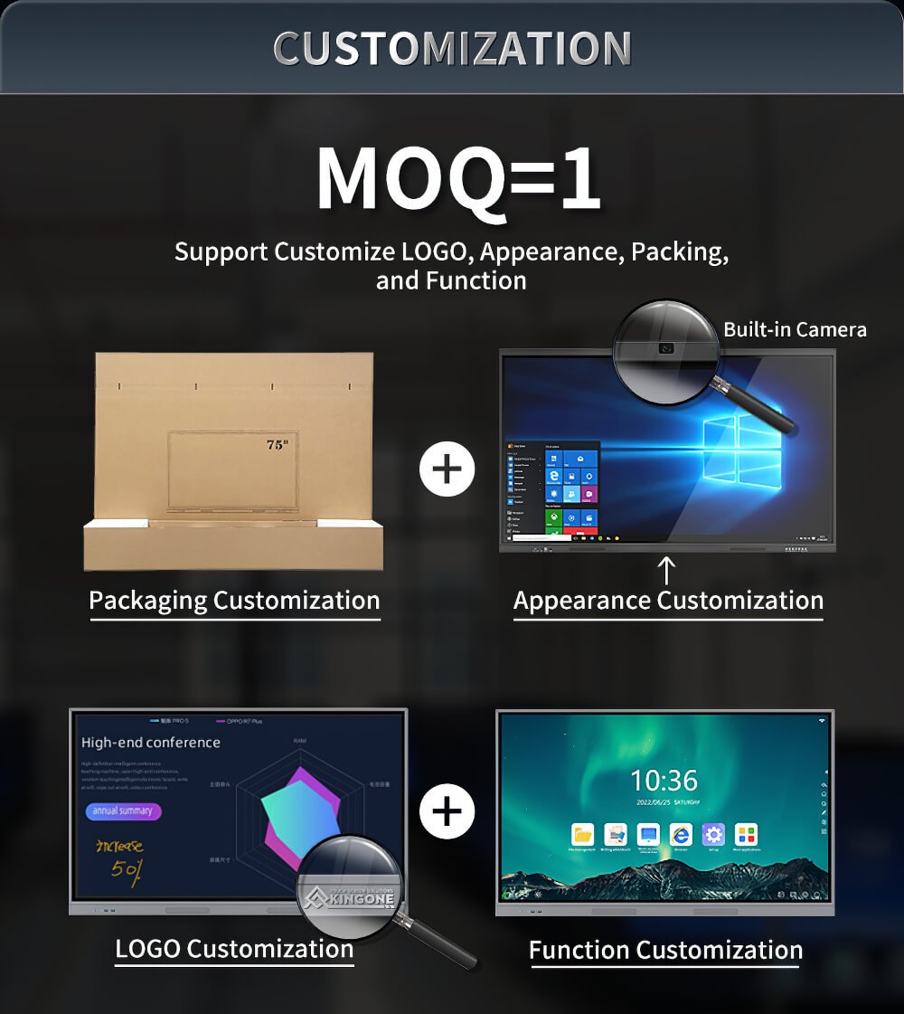 55-110 Inch LCD Touch Screen All-In-One Interactive Whiteboard for Education Business Use with 65 75 86 98 Inch Display Sizes(图8)