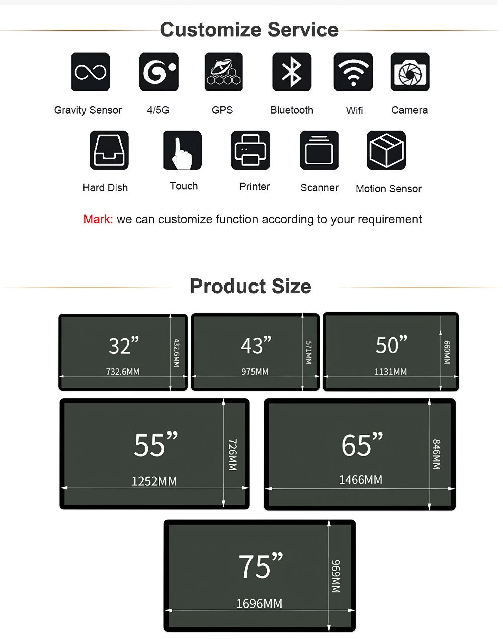 Indoor 43 Inch Full Hd Touch Screen Digital Signage Advertising Machine Wall Mounted Advertising Lcd Display(图5)
