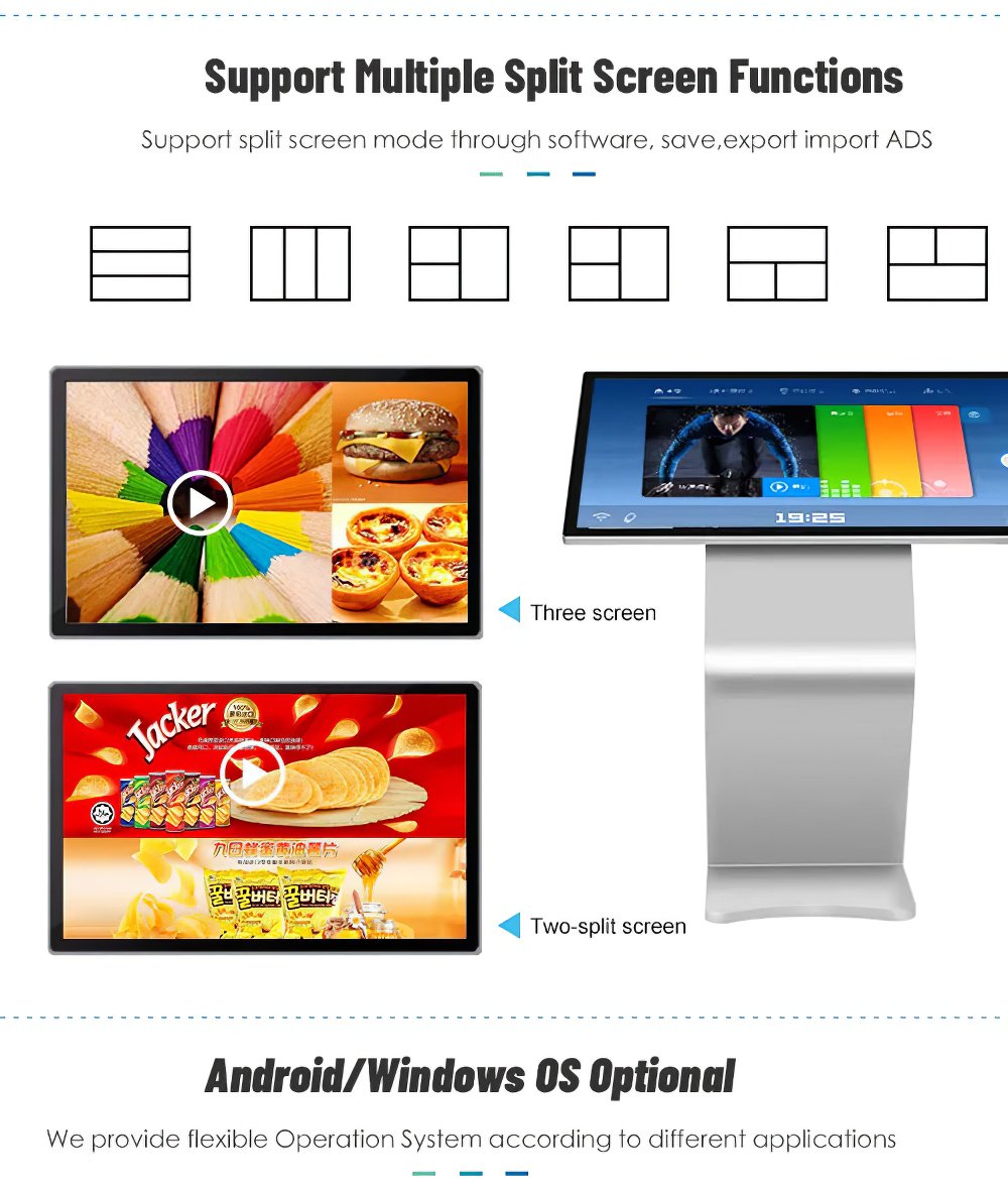 43 inch Free standing LCD display touch screen interactive kiosk pc all in one information player(图2)