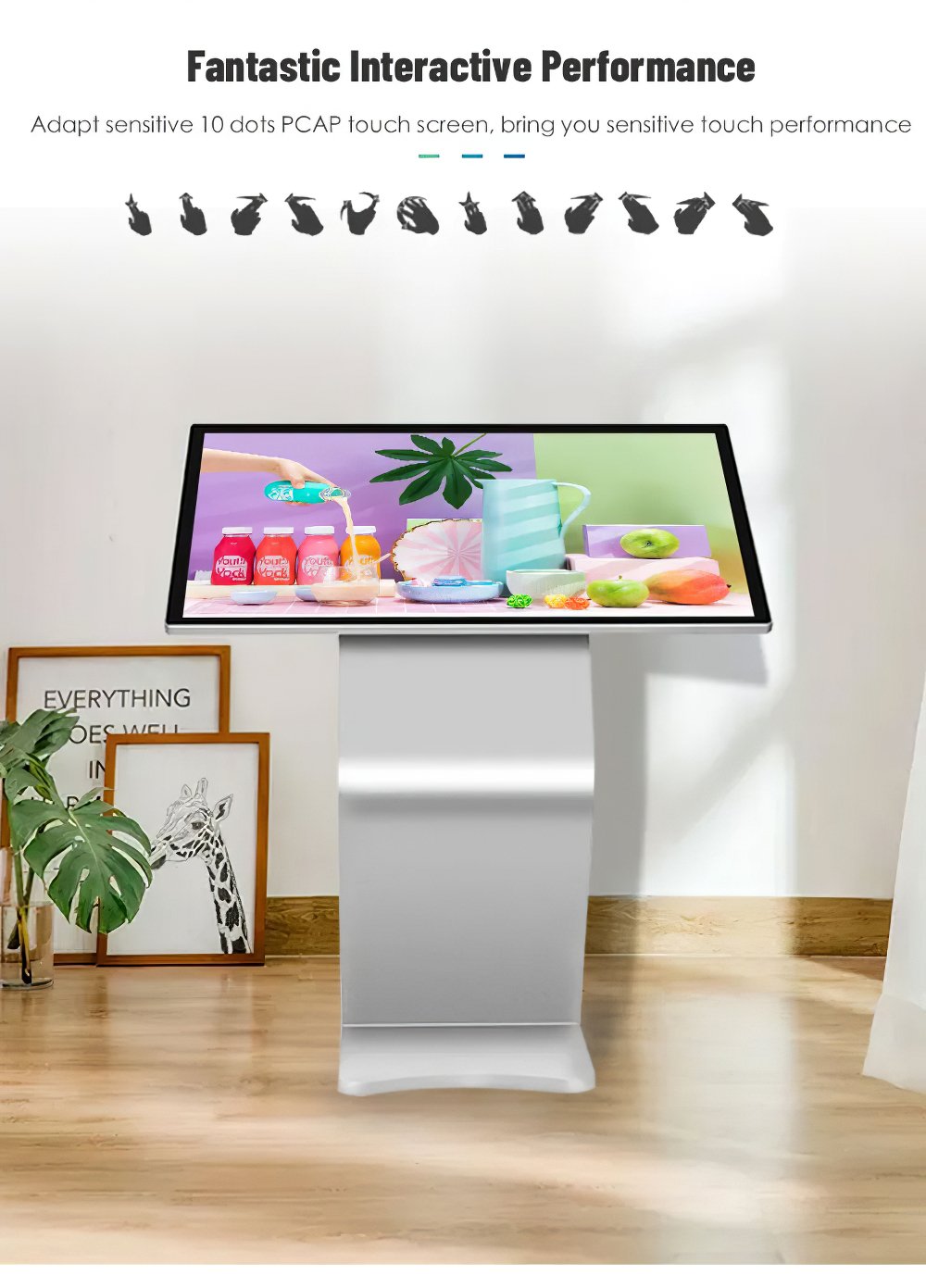 43 inch Free standing LCD display touch screen interactive kiosk pc all in one information player(图6)