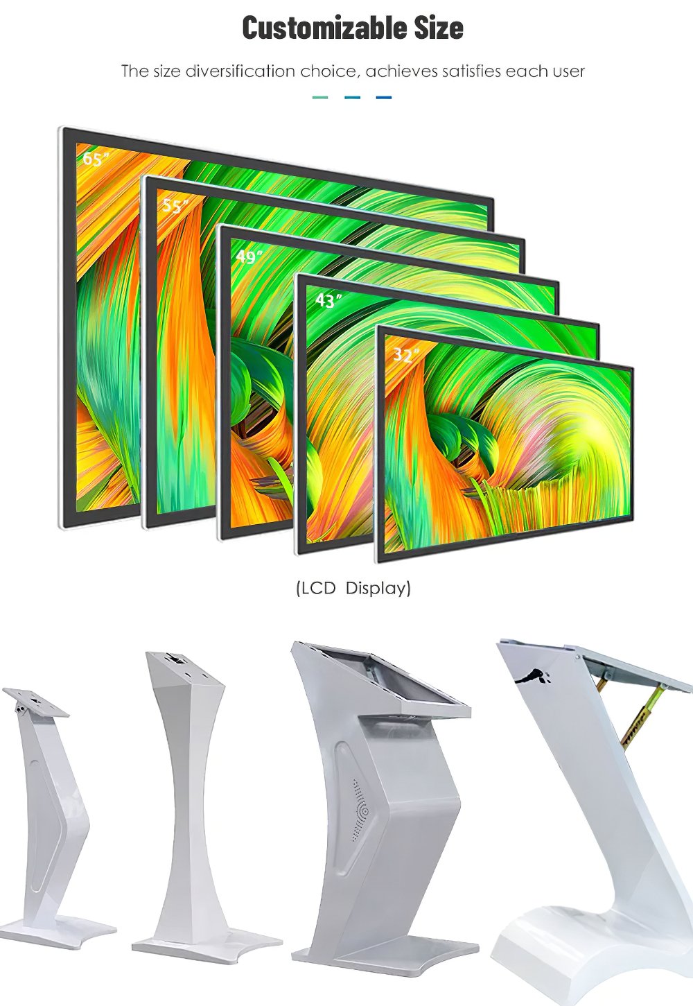 43 inch Free standing LCD display touch screen interactive kiosk pc all in one information player(图7)