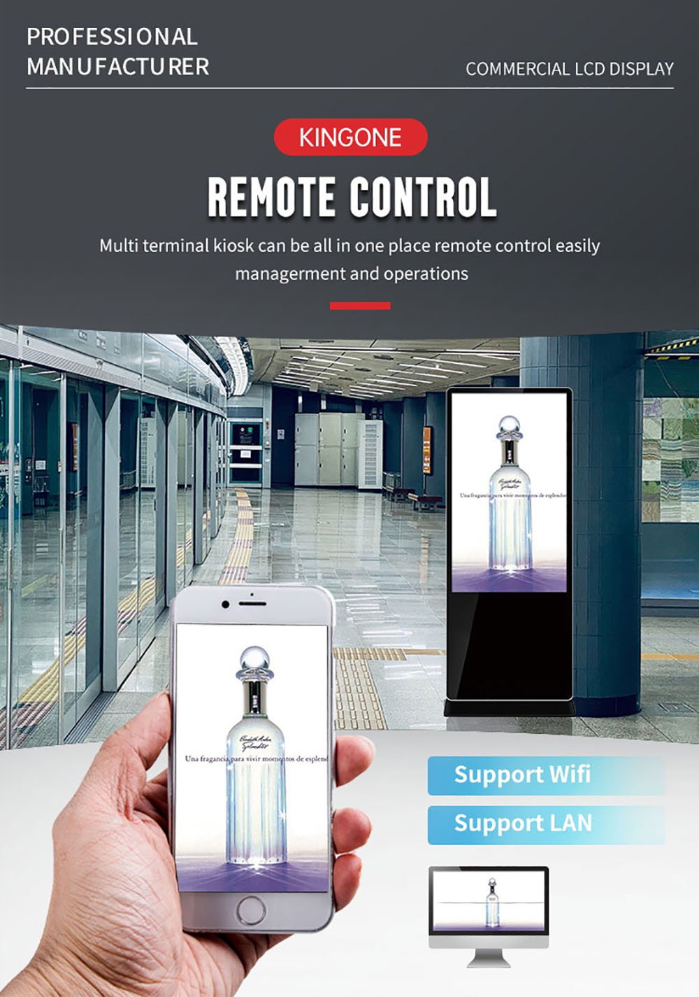 New Design floor standing 55 inch indoor smart lcd advertisement interactive digital signage kiosk (图5)