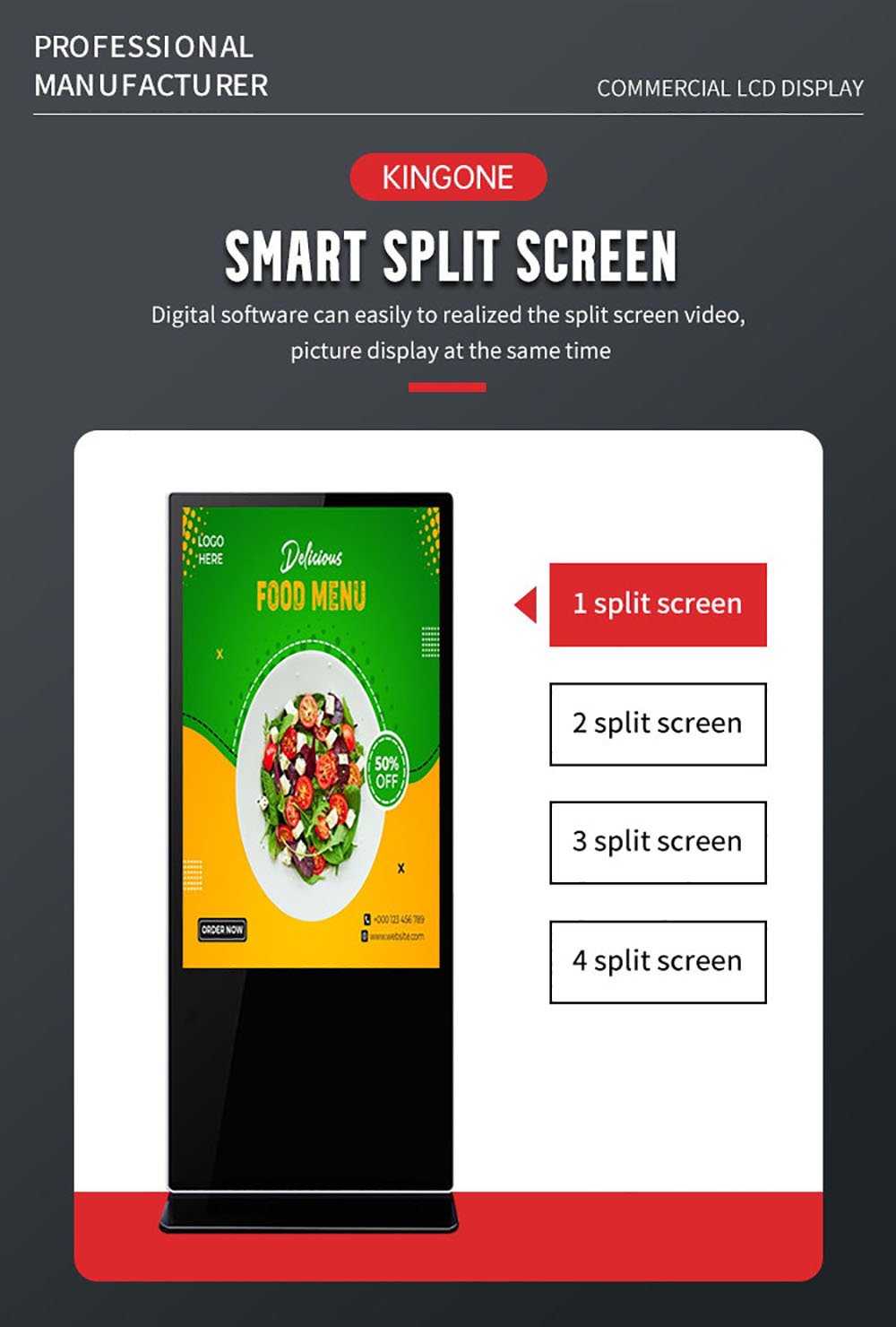 New Design floor standing 55 inch indoor smart lcd advertisement interactive digital signage kiosk (图7)