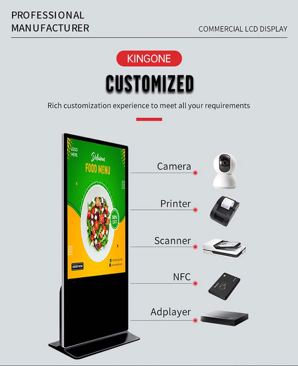 New Design floor standing 55 inch indoor smart lcd advertisement interactive digital signage kiosk (图10)