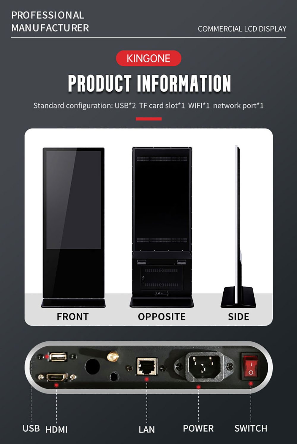 New Design floor standing 55 inch indoor smart lcd advertisement interactive digital signage kiosk (图11)