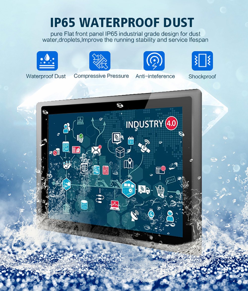 17 Inch Aluminum Rs232 Window10 Ip65 Waterproof All In One Pc Industrial Touch Screen Panel Pc(图7)
