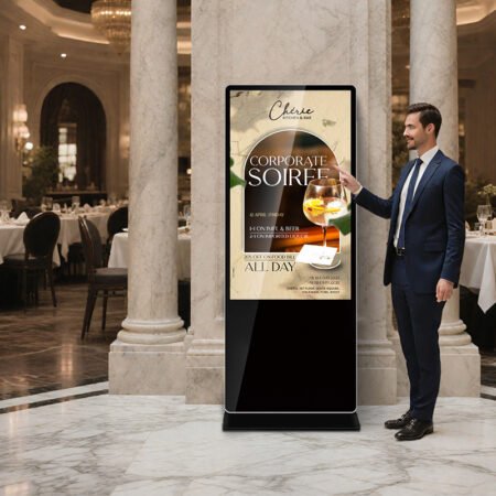 65 inch Portrait Digital Signage Vertical Advertising Display Information Kiosk Android OS or Windows