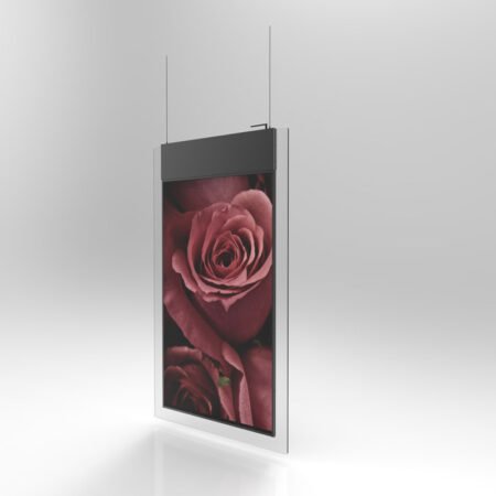43" inch storefront digital signage window advertising screen, hanging double-sided digital display stand